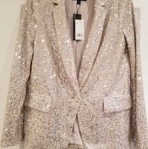 Banana Republic Beige Sequin Blazer